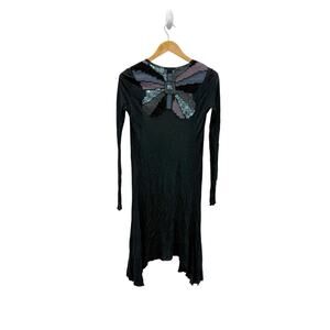 Custo Barcelona Black Sequins Duster Cardigan Rayon Wool‎ Women’s Size Small